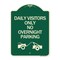 Signmission Day Visitors No Overnight Parking W/ Graphic Heavy-Gauge Aluminum Sign, 24" x 18", G-1824-24196 A-DES-G-1824-24196 - alternate 1
